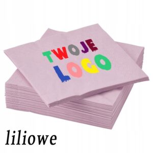 Serwetki papierowe 33x33cm z nadrukiem, liliowe, 50 szt.