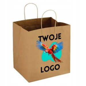 Torba papierowa 39x32x17cm eco kraft, nadruk jednostronny, 10 szt.