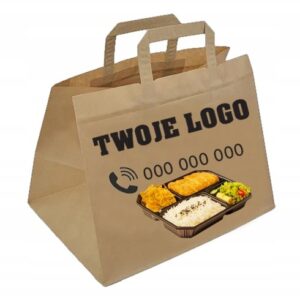 Torba papierowa 32x22x24.5cm eco kraft, nadruk dwustronny, 10 szt.