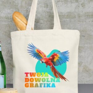 Torba bawełniana 38x42cm beżowa, nadruk jednostronny, 50 szt.